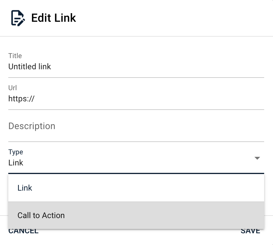 Link types, call to action and link